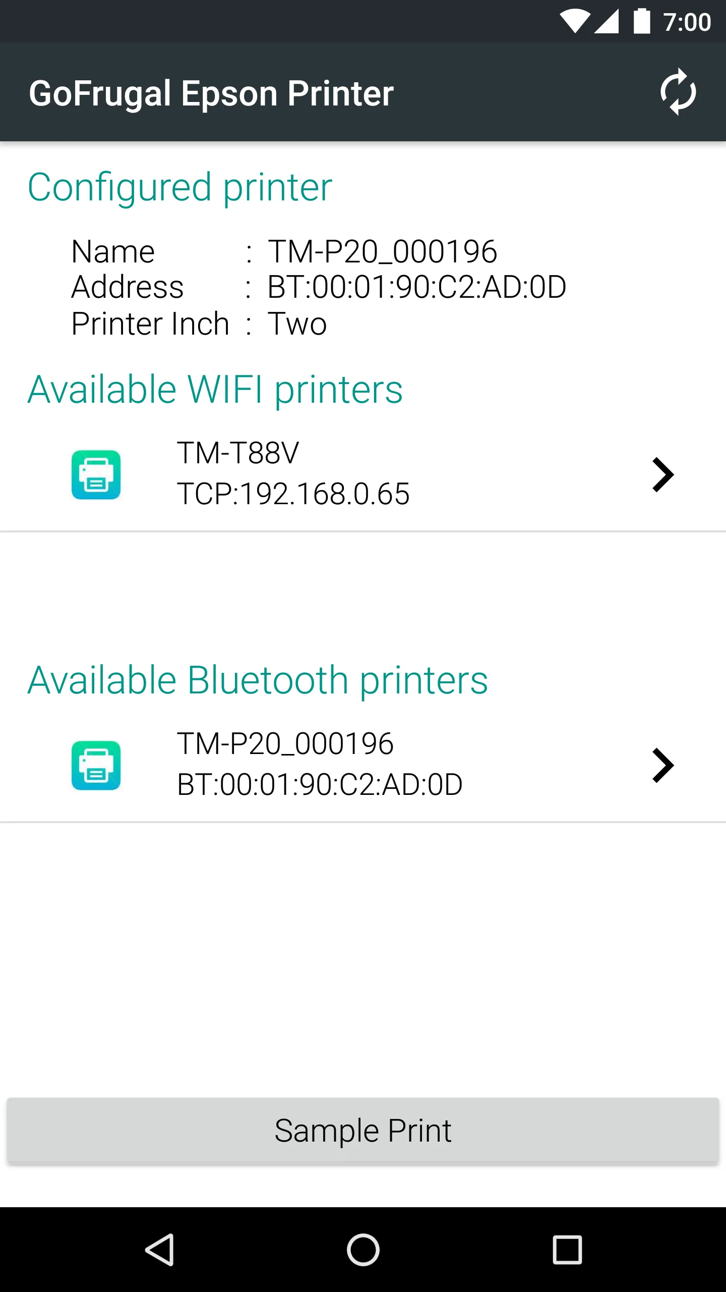 GoFrugal Epson Printer | Indus Appstore | Screenshot