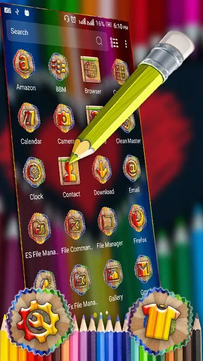 Color Pencil Heart Theme | Indus Appstore | Screenshot