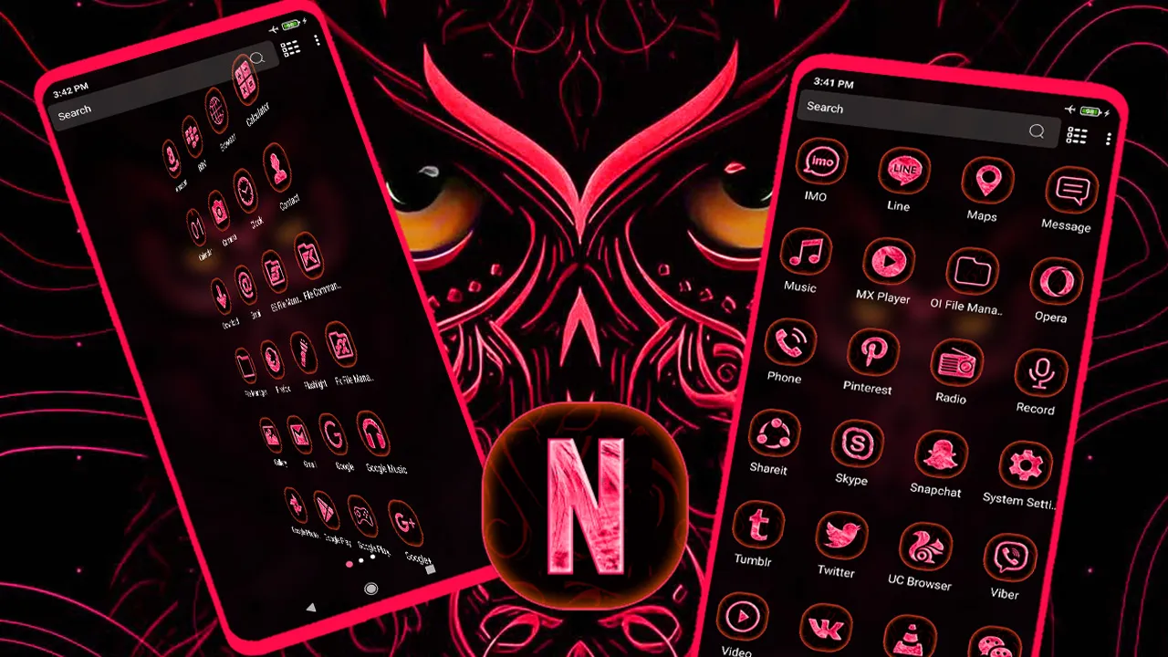 Owl Pink Dark Theme | Indus Appstore | Screenshot