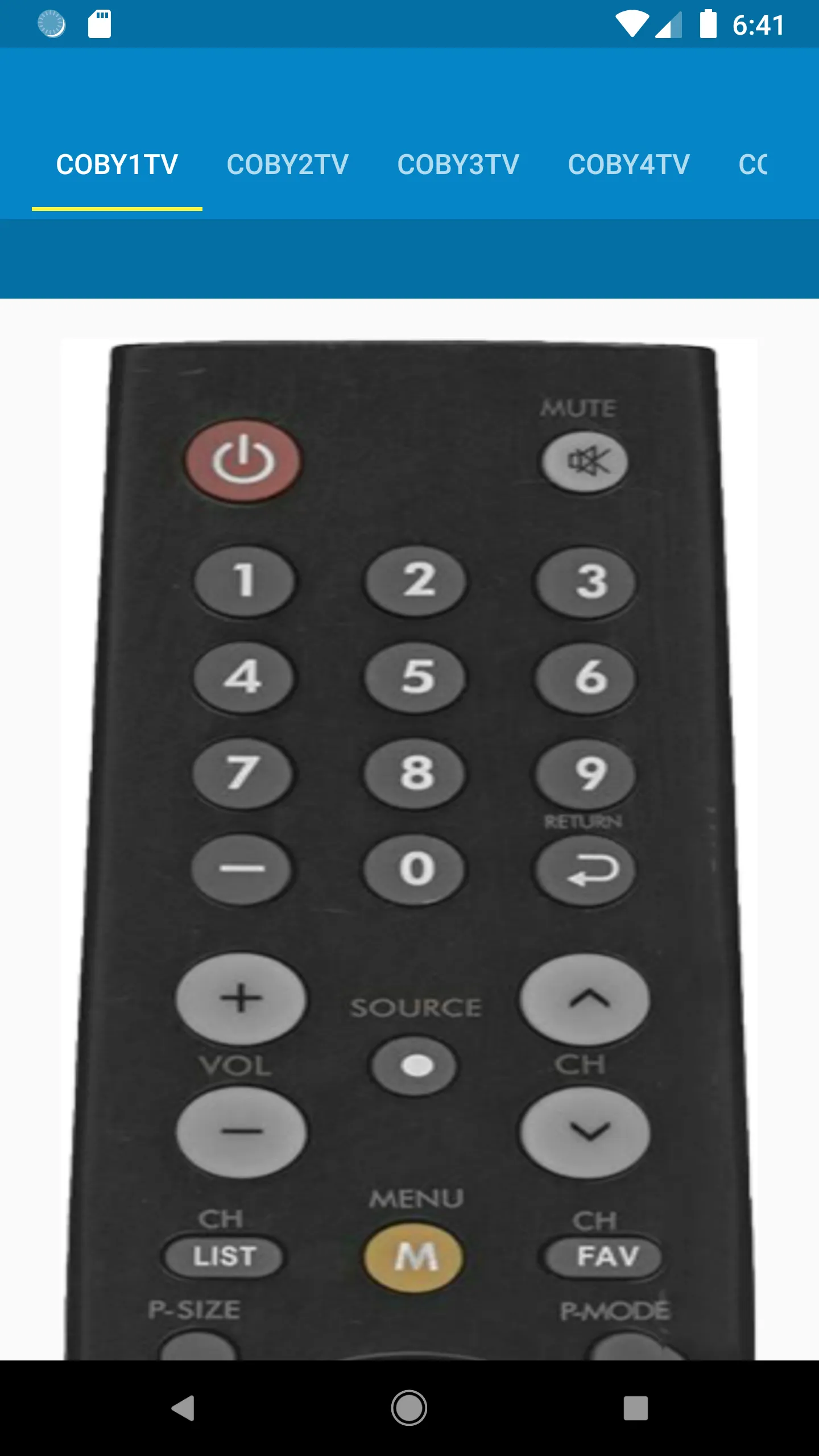 Coby TV Remote Control | Indus Appstore | Screenshot