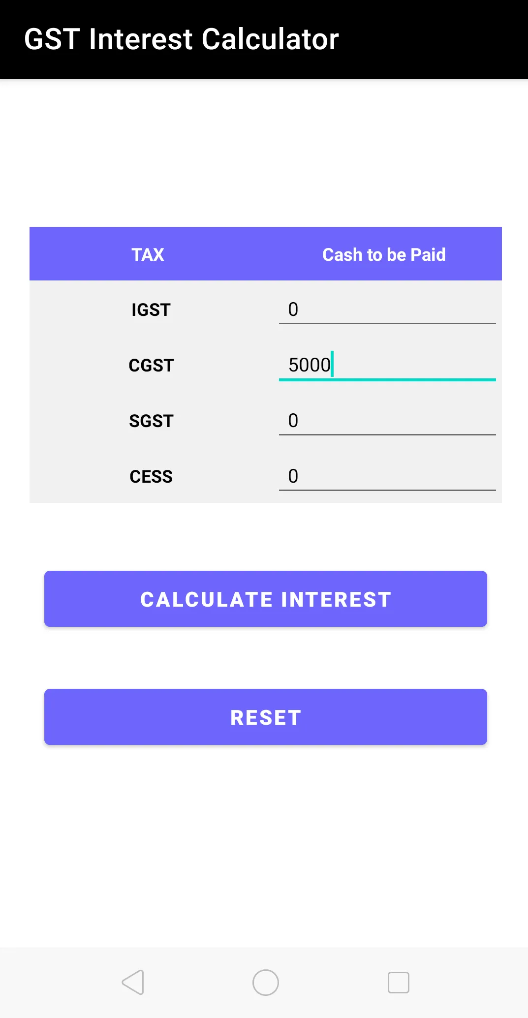 GST Interest Calculator | Indus Appstore | Screenshot