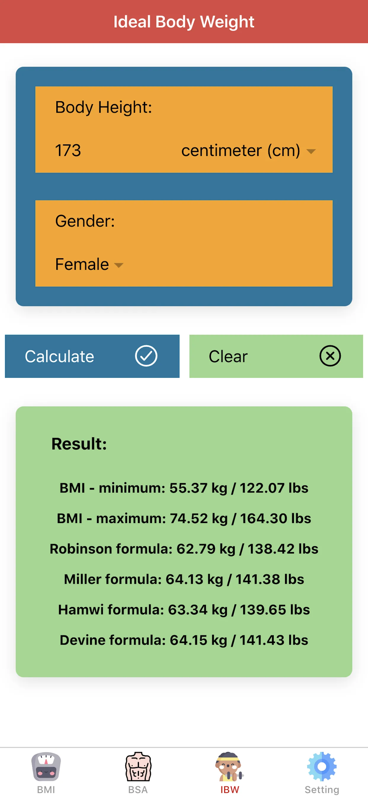 Body Calculator Pro | Indus Appstore | Screenshot