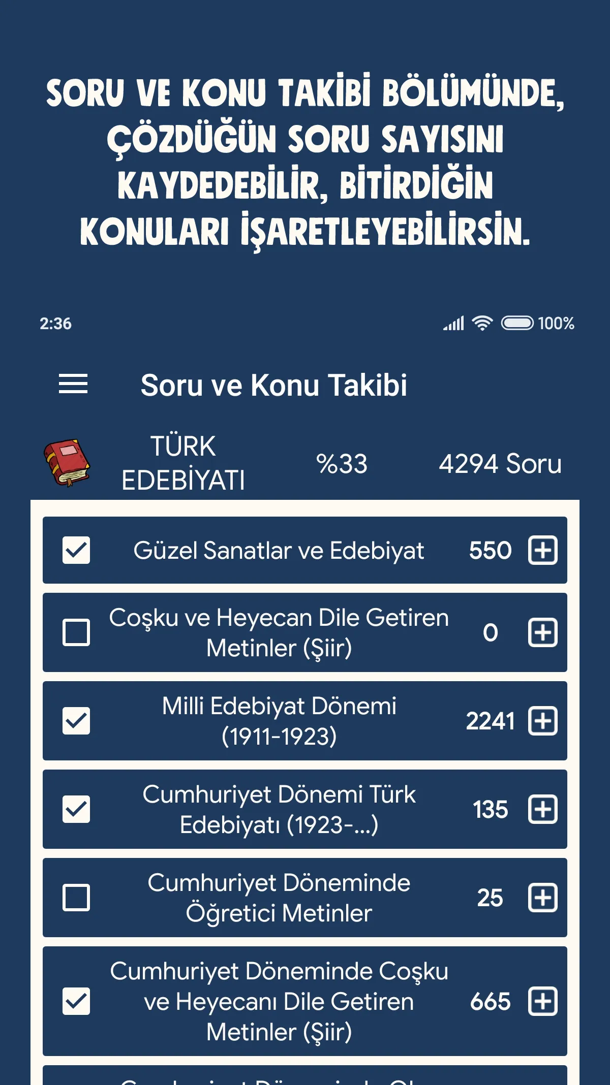 AYT Konu Takibi ve Sayaç | Indus Appstore | Screenshot