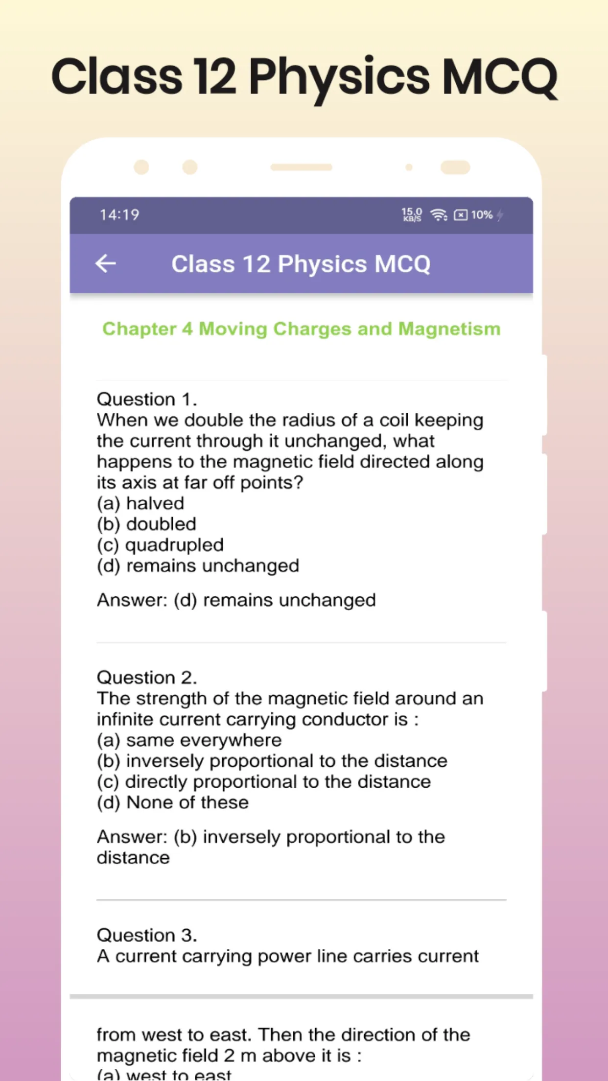 Class 12 Physics MCQ | Indus Appstore | Screenshot