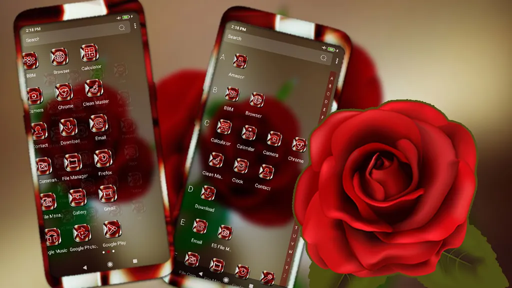 Red Rose Launcher Theme | Indus Appstore | Screenshot