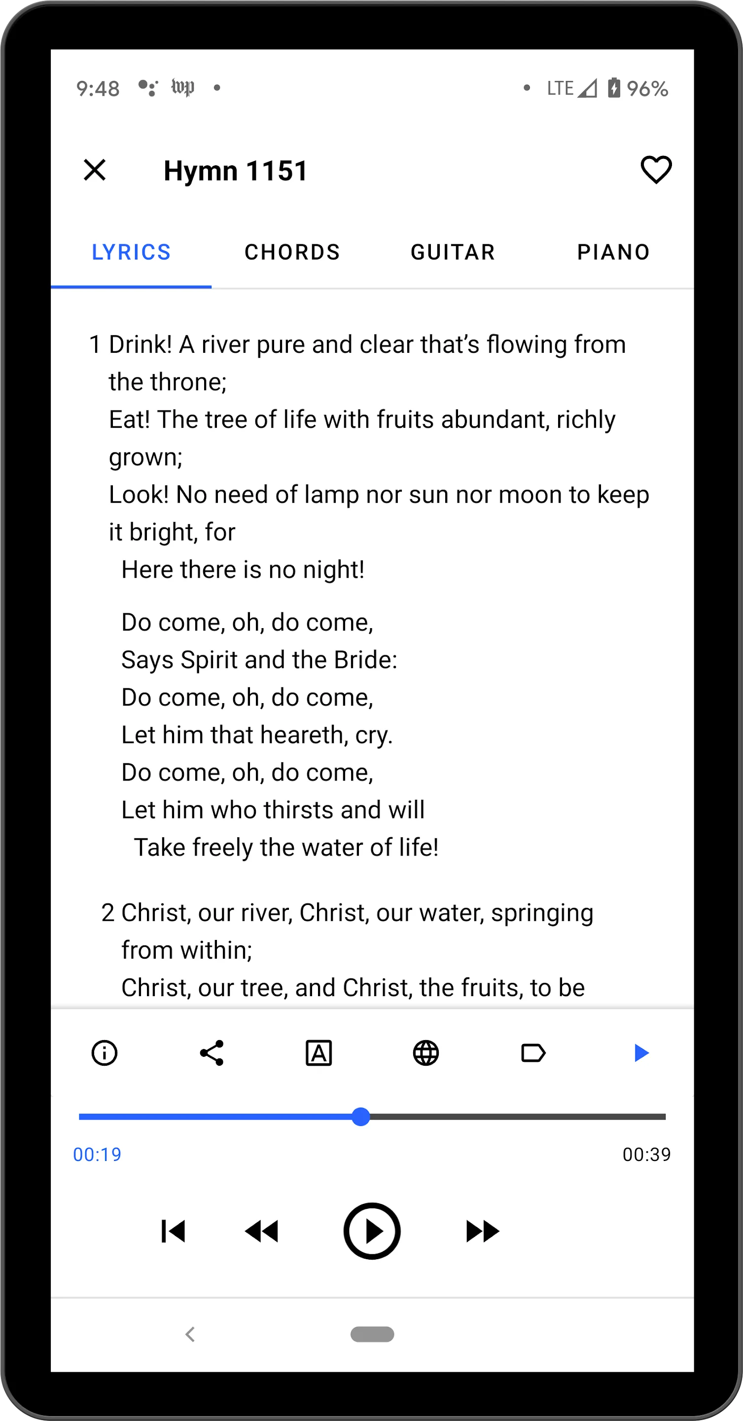 Hymns Mobile | Indus Appstore | Screenshot