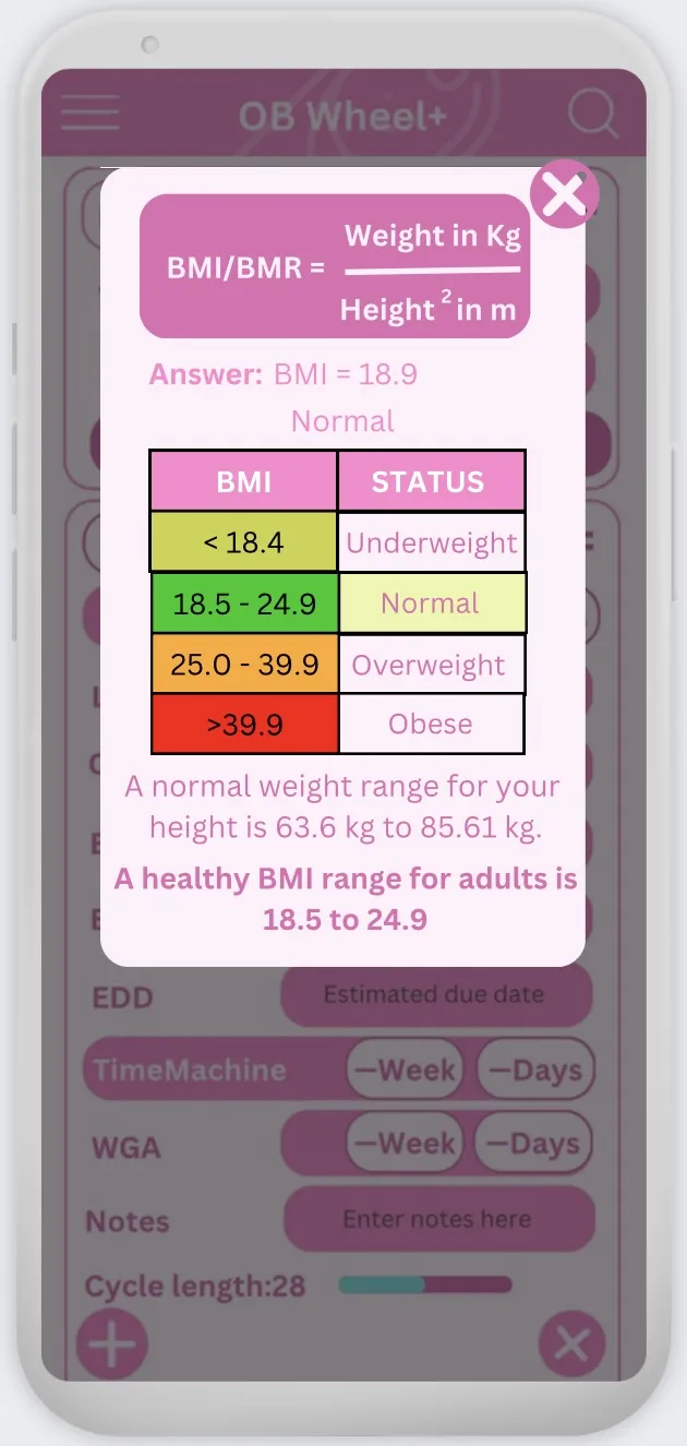 OB Wheel+: BMI, Pregnancy calc | Indus Appstore | Screenshot
