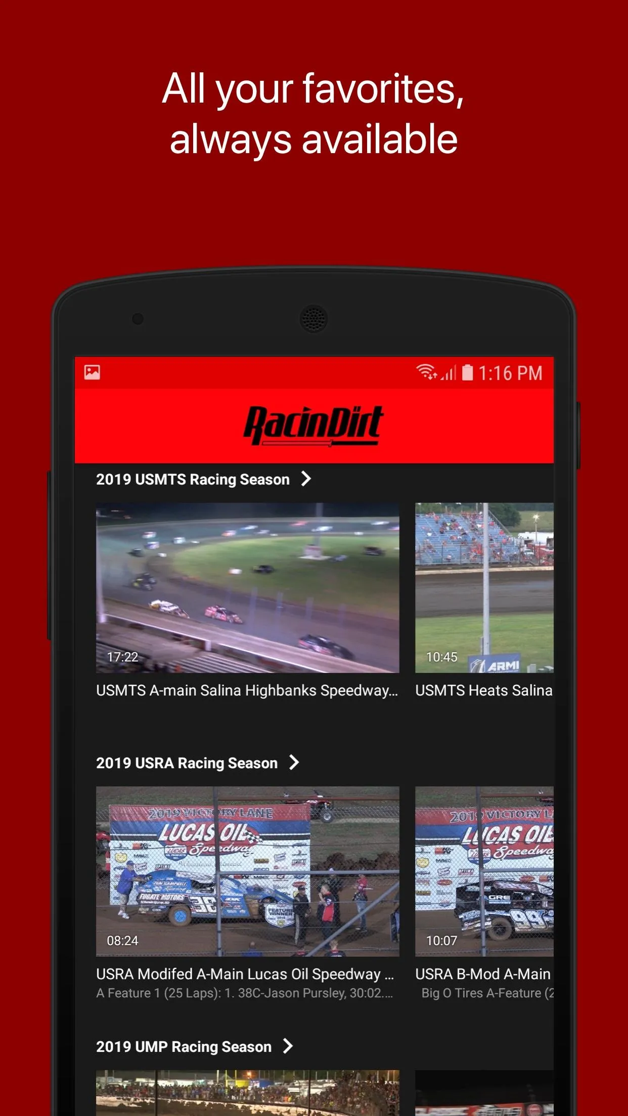 RacinDirt TV | Indus Appstore | Screenshot