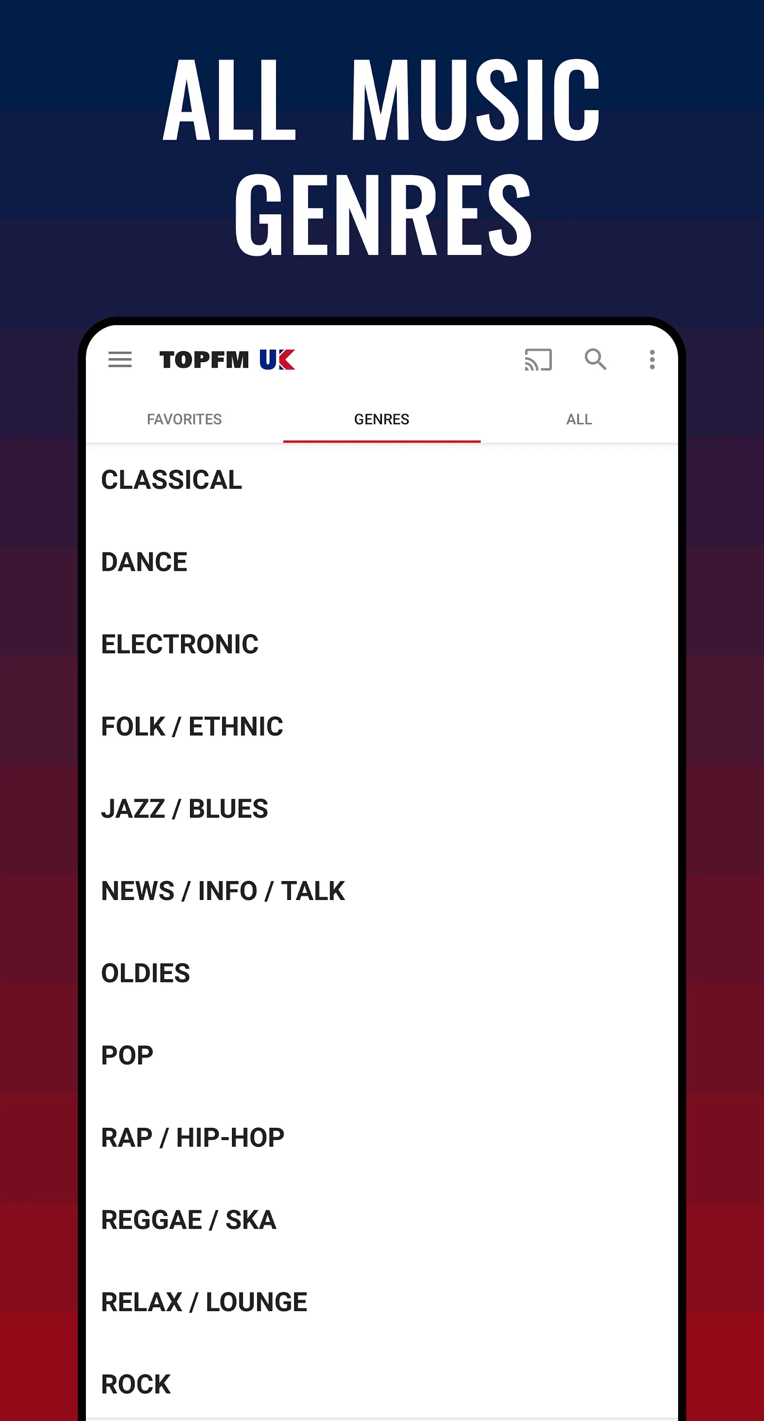 Radio UK: English music & news | Indus Appstore | Screenshot