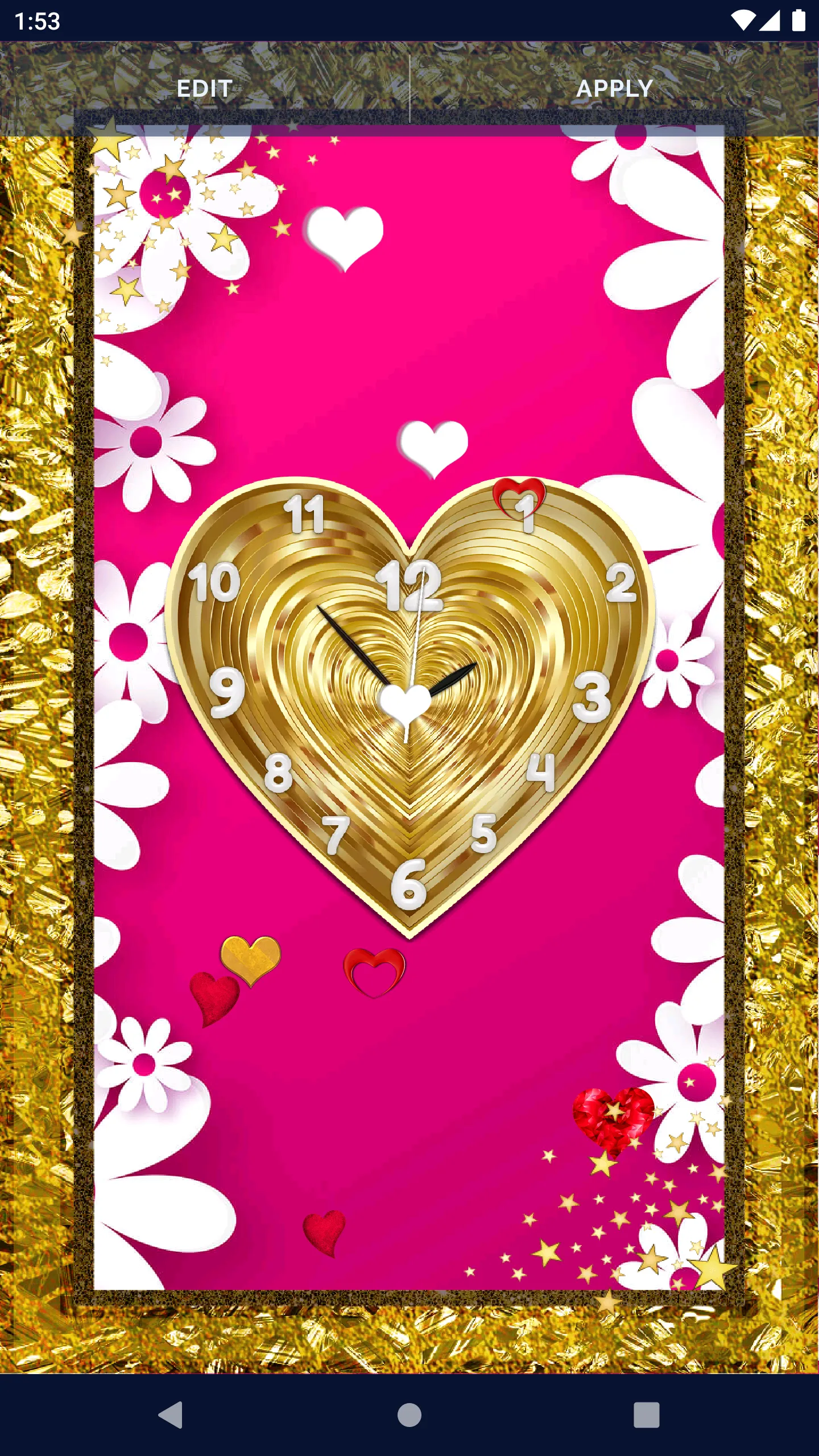 Love Hearts Clock Wallpaper | Indus Appstore | Screenshot