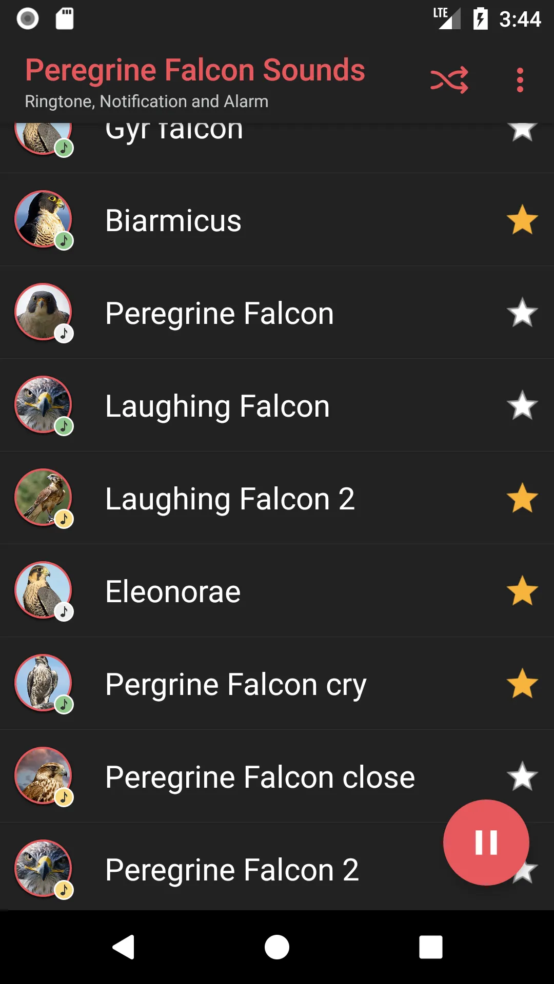 Peregrine Falcon Sounds | Indus Appstore | Screenshot