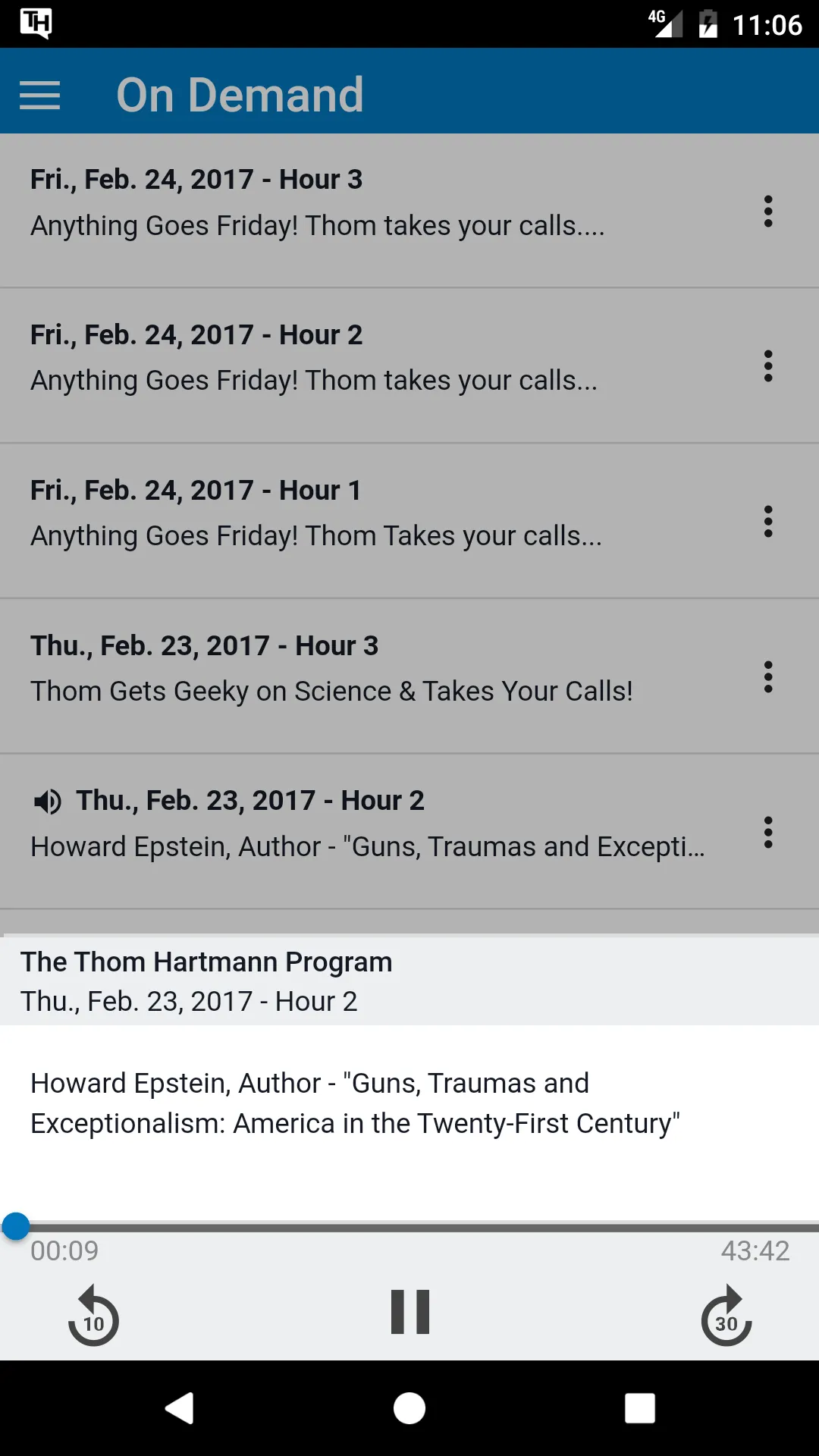 The Thom Hartmann Program | Indus Appstore | Screenshot