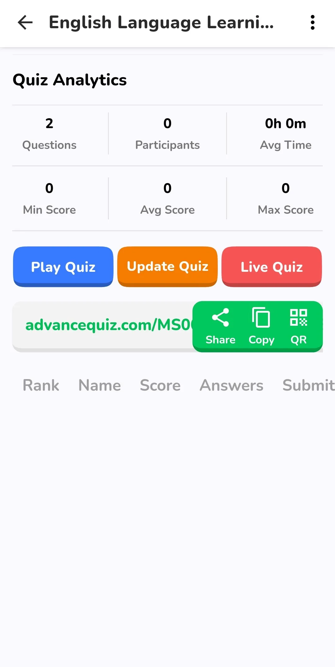 AdvanceQuiz: AI Quiz Creator | Indus Appstore | Screenshot