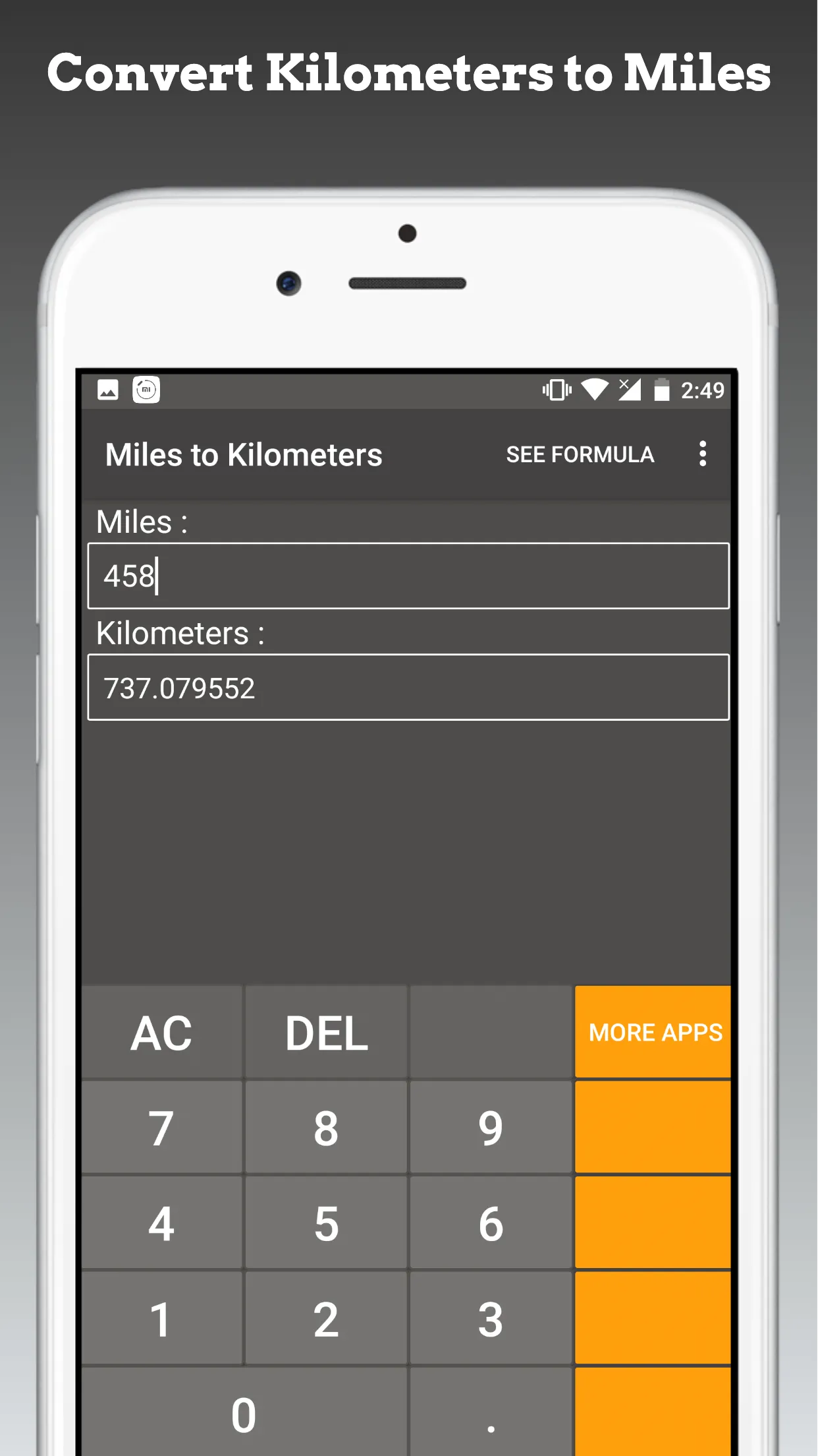 Miles to Kilometers / miles to | Indus Appstore | Screenshot