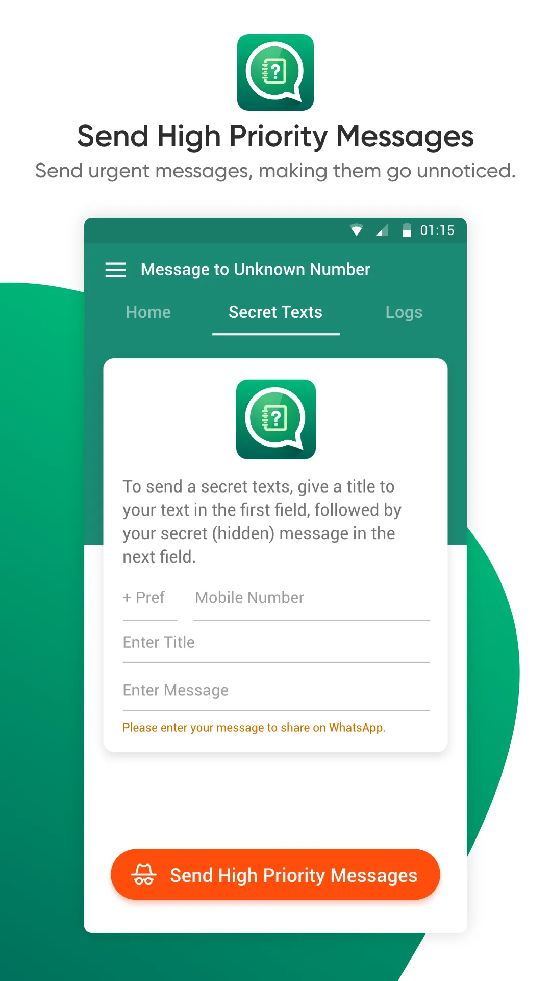 Message To Unknown Number | Indus Appstore | Screenshot