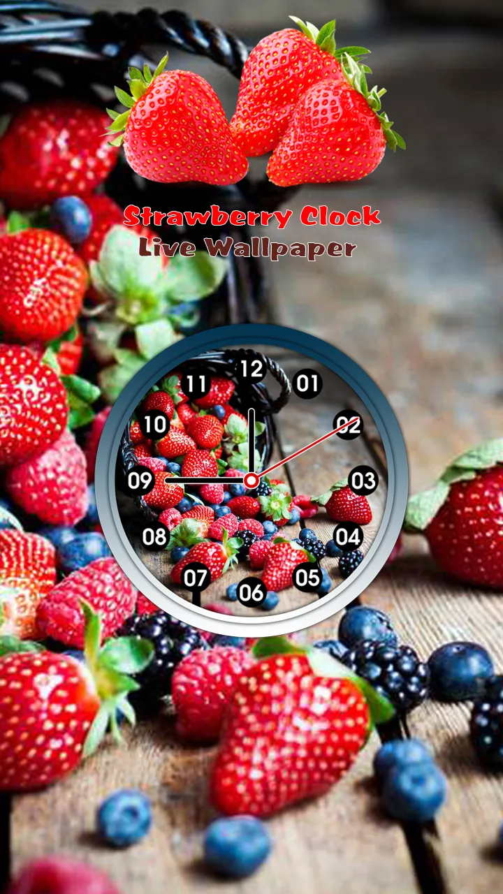 Strawberry Clock Wallpaper | Indus Appstore | Screenshot