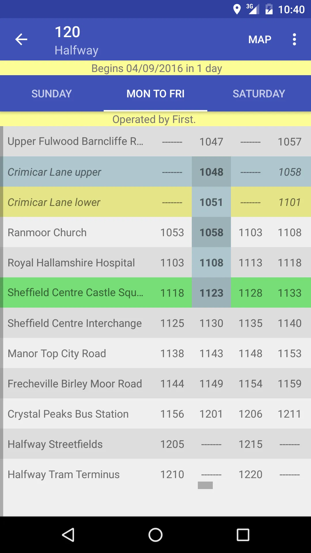 GoTimetable Sheffield | Indus Appstore | Screenshot