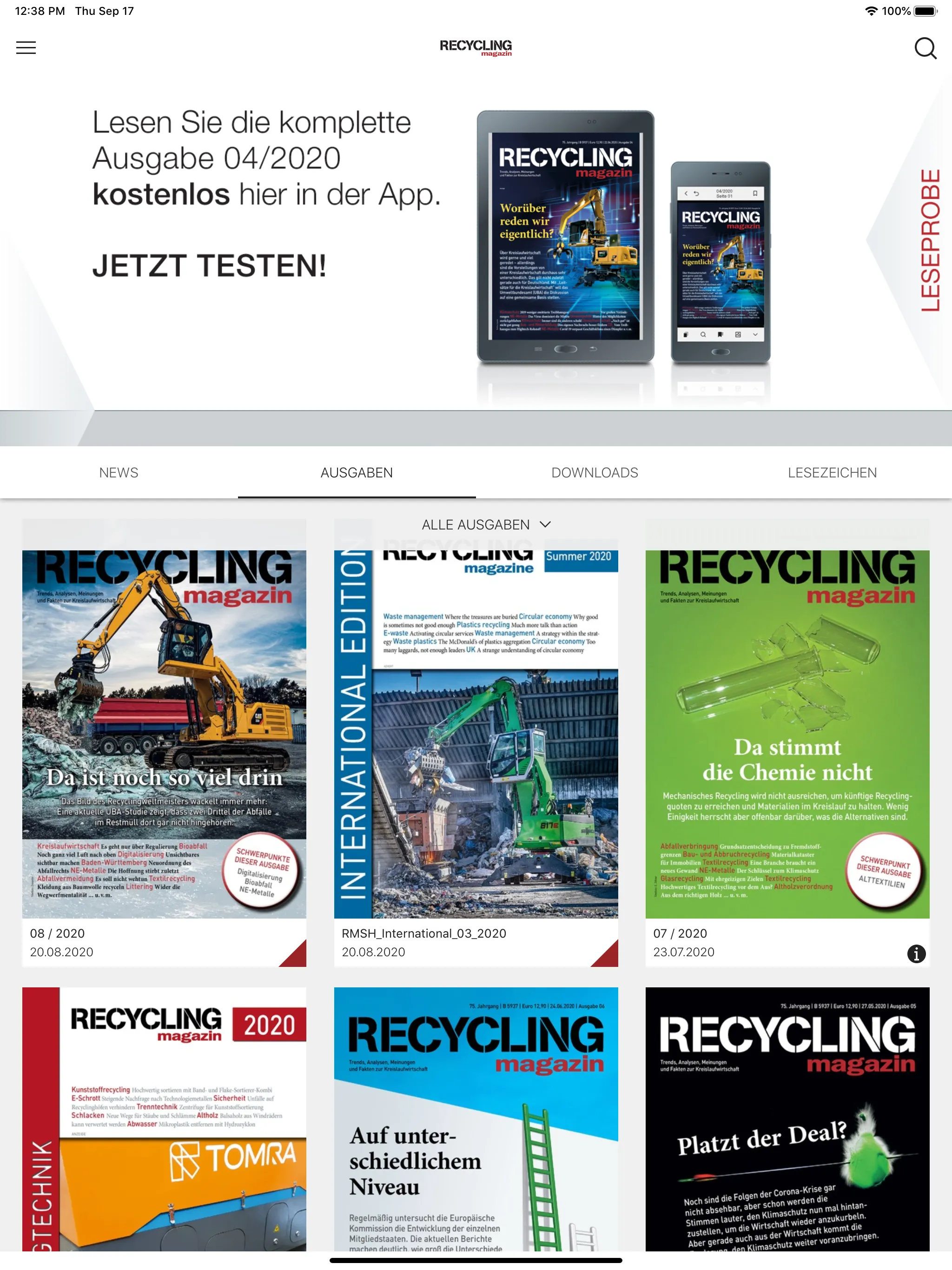 RECYCLING magazin App | Indus Appstore | Screenshot