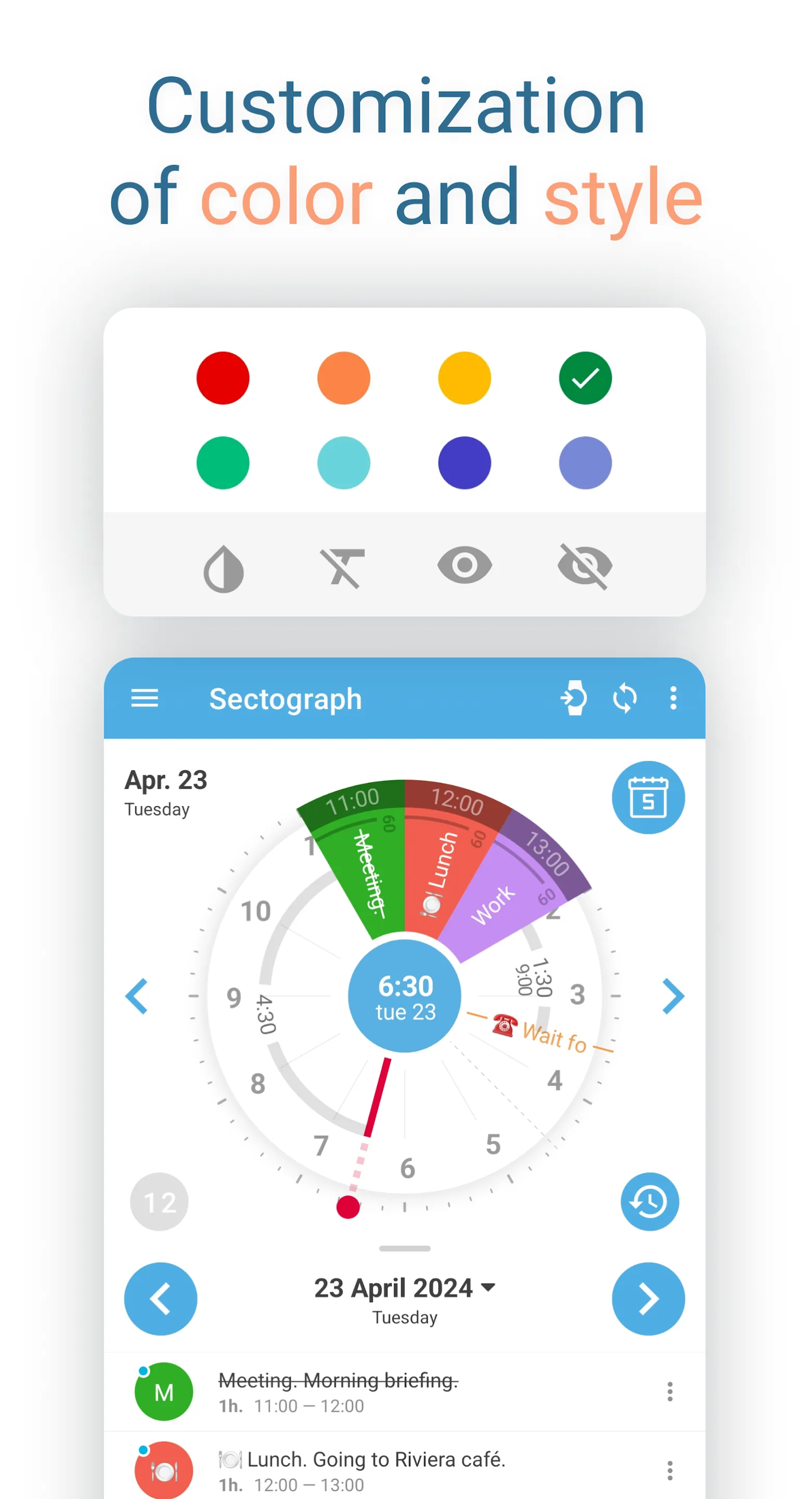 Sectograph. Day & Time planner | Indus Appstore | Screenshot