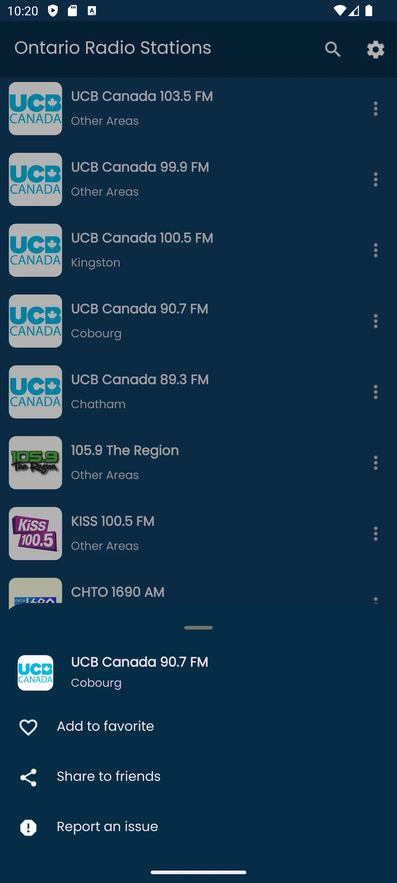 Radios from Ontario | Indus Appstore | Screenshot