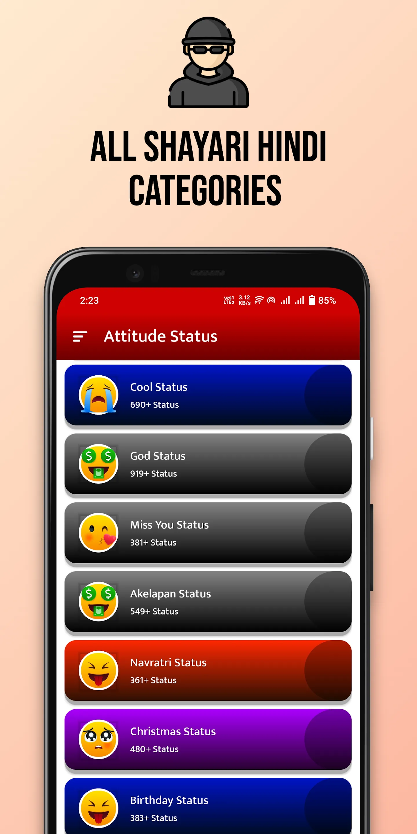 Attitude Status - हिंदी शायरी | Indus Appstore | Screenshot