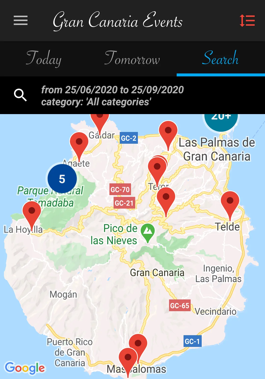 Gran Canaria Events | Indus Appstore | Screenshot