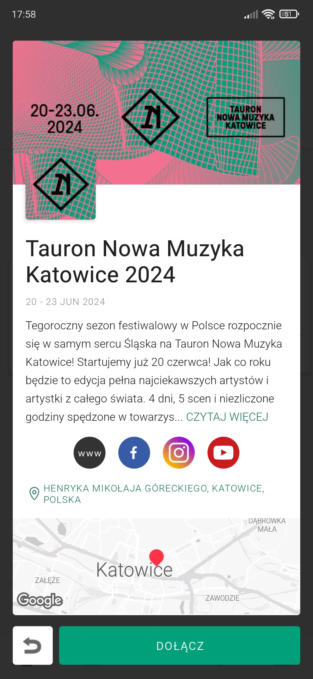 Tauron Nowa Muzyka Katowice | Indus Appstore | Screenshot