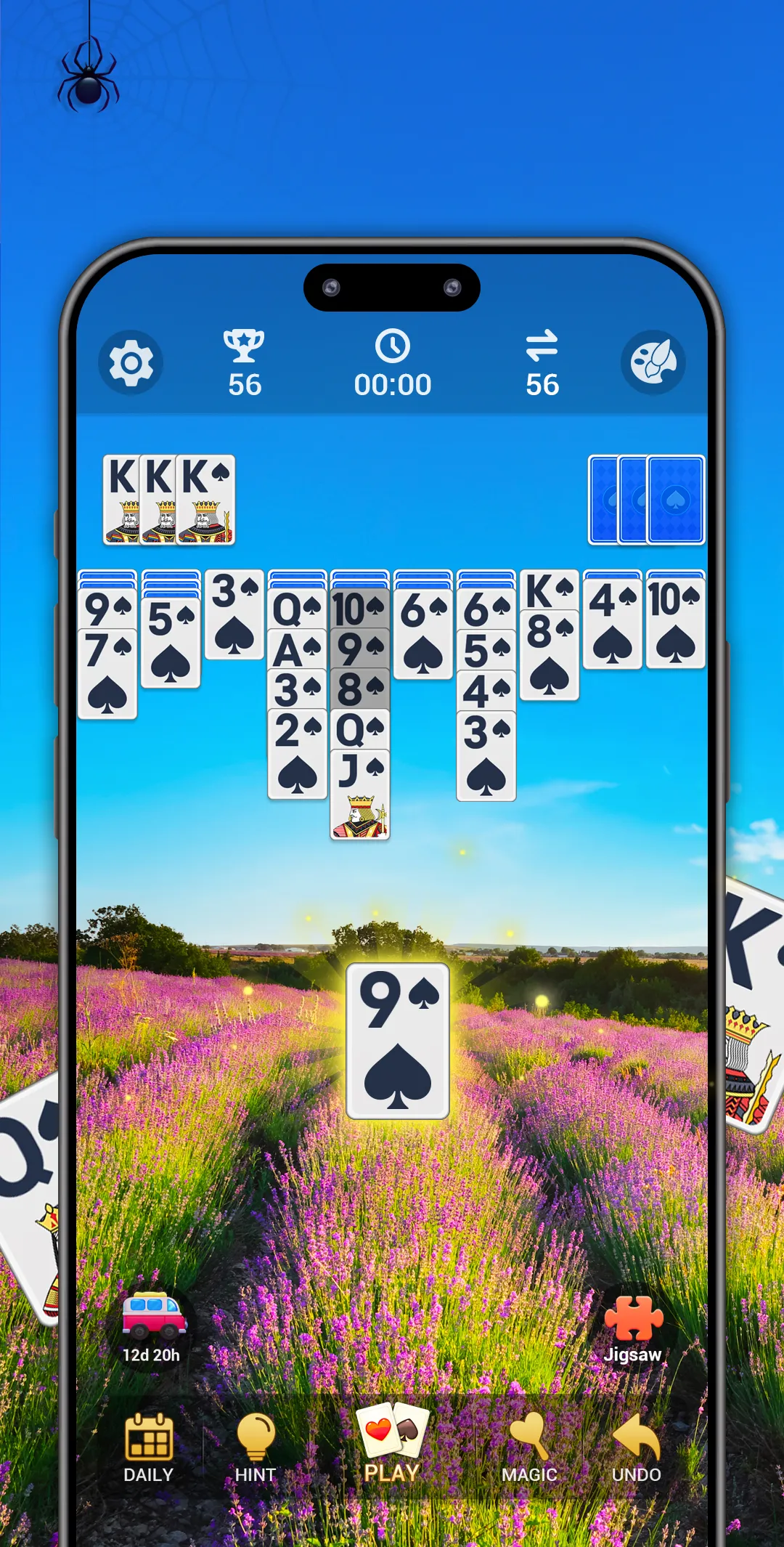 Spider Solitaire, large cards | Indus Appstore | Screenshot