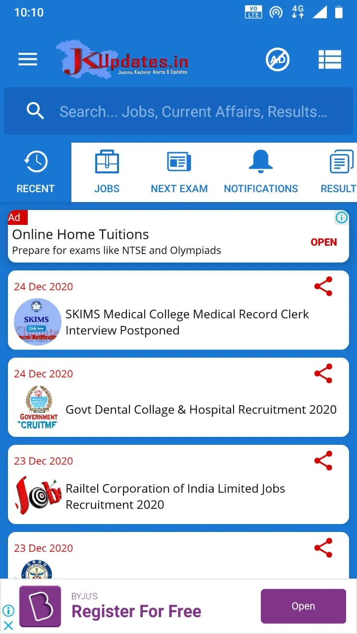 JKUpdates Jobs, JK News, Study | Indus Appstore | Screenshot