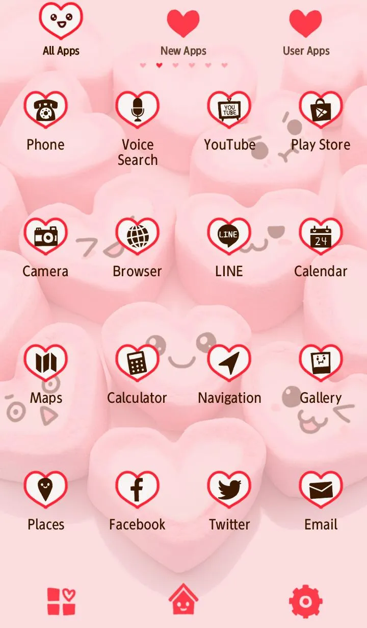 Marshmallow Hearts +HOME Theme | Indus Appstore | Screenshot