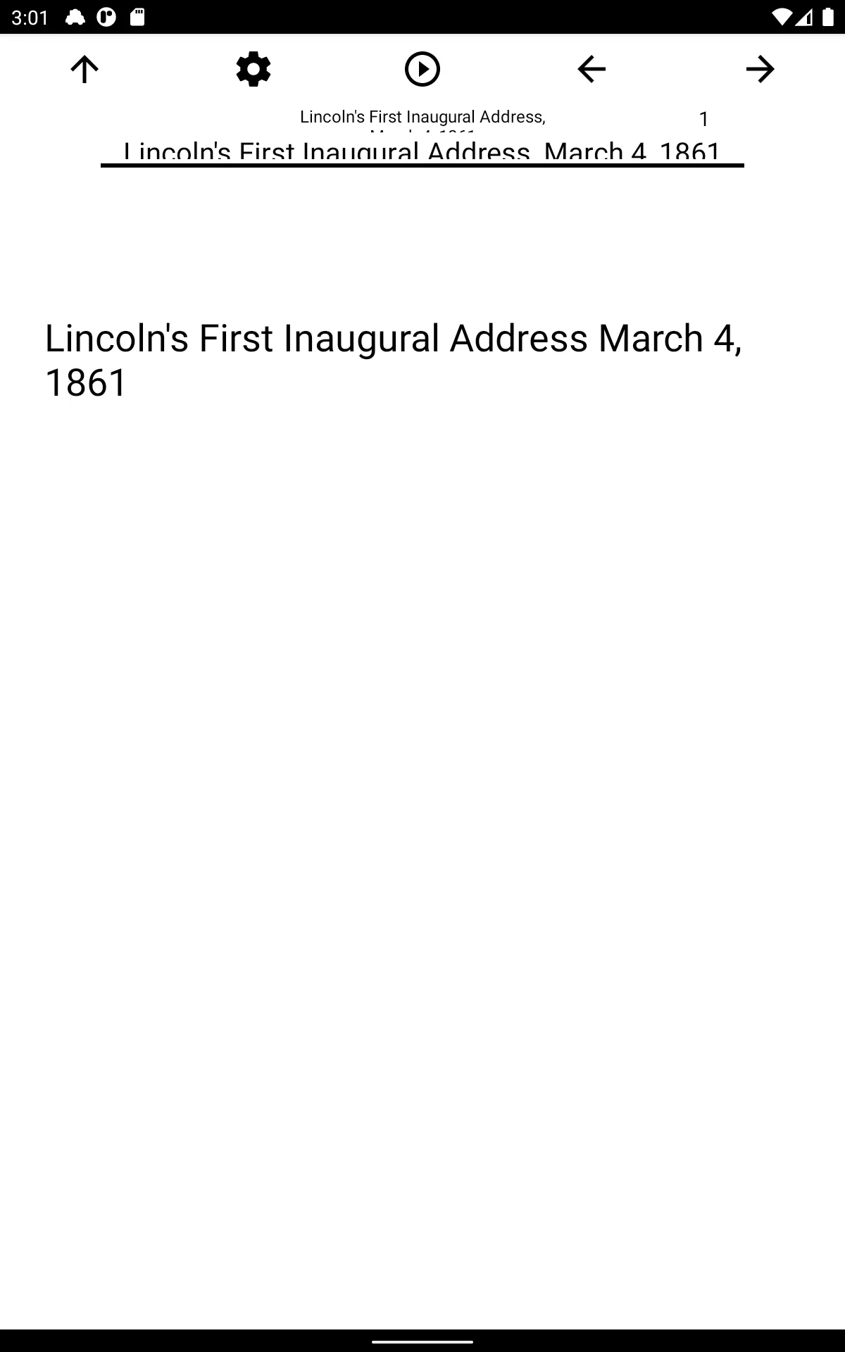 Book, Lincoln's First Inaugura | Indus Appstore | Screenshot