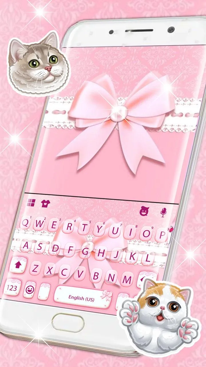 Fancy Pink Bowknot Keyboard Th | Indus Appstore | Screenshot