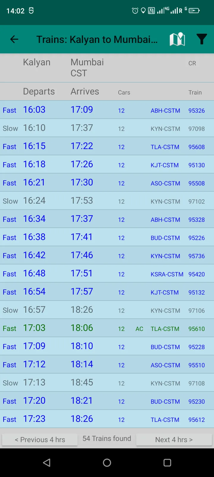 Mumbai Local Train Timetable | Indus Appstore | Screenshot