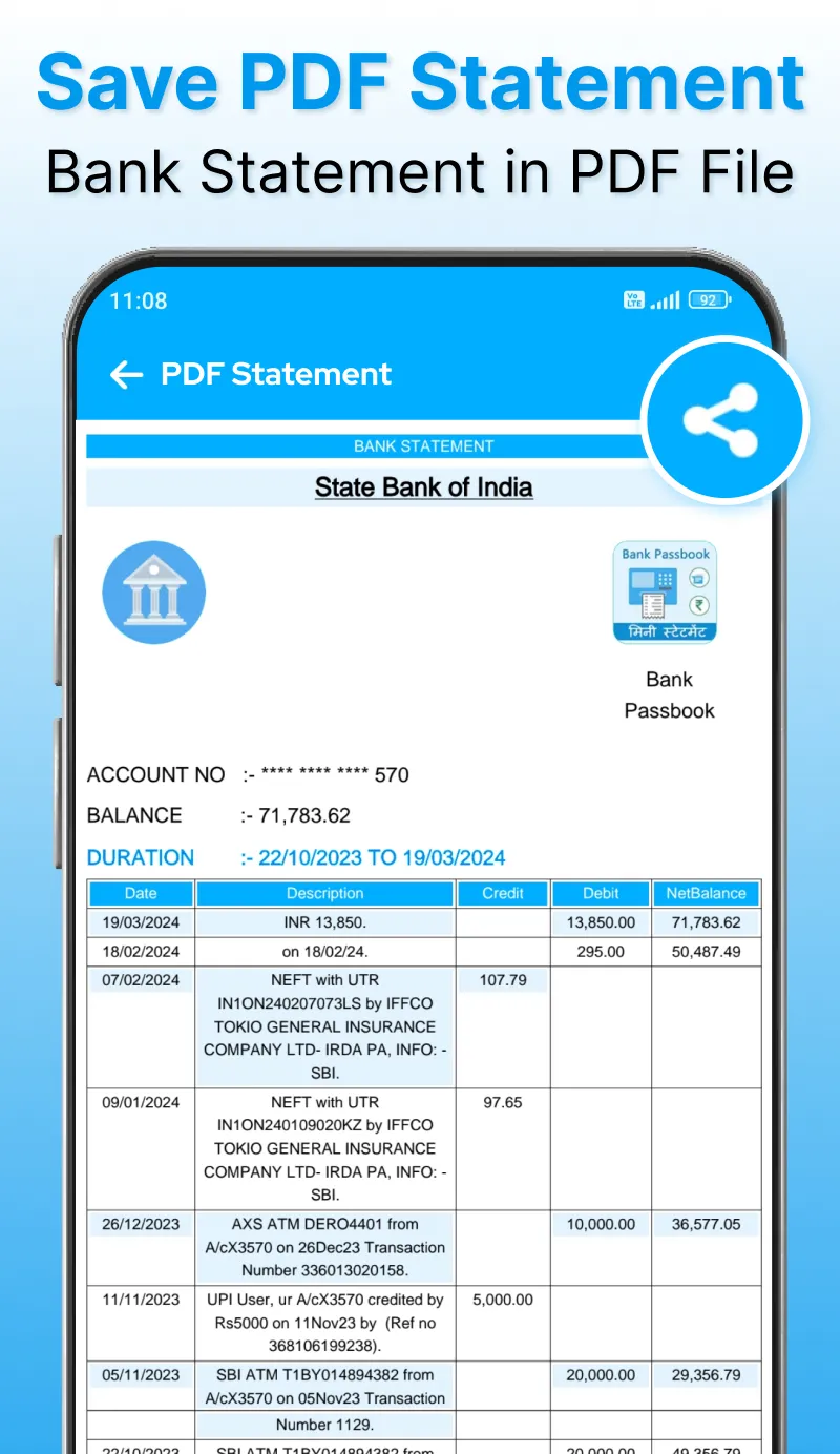 All Bank Passbook - Statement | Indus Appstore | Screenshot