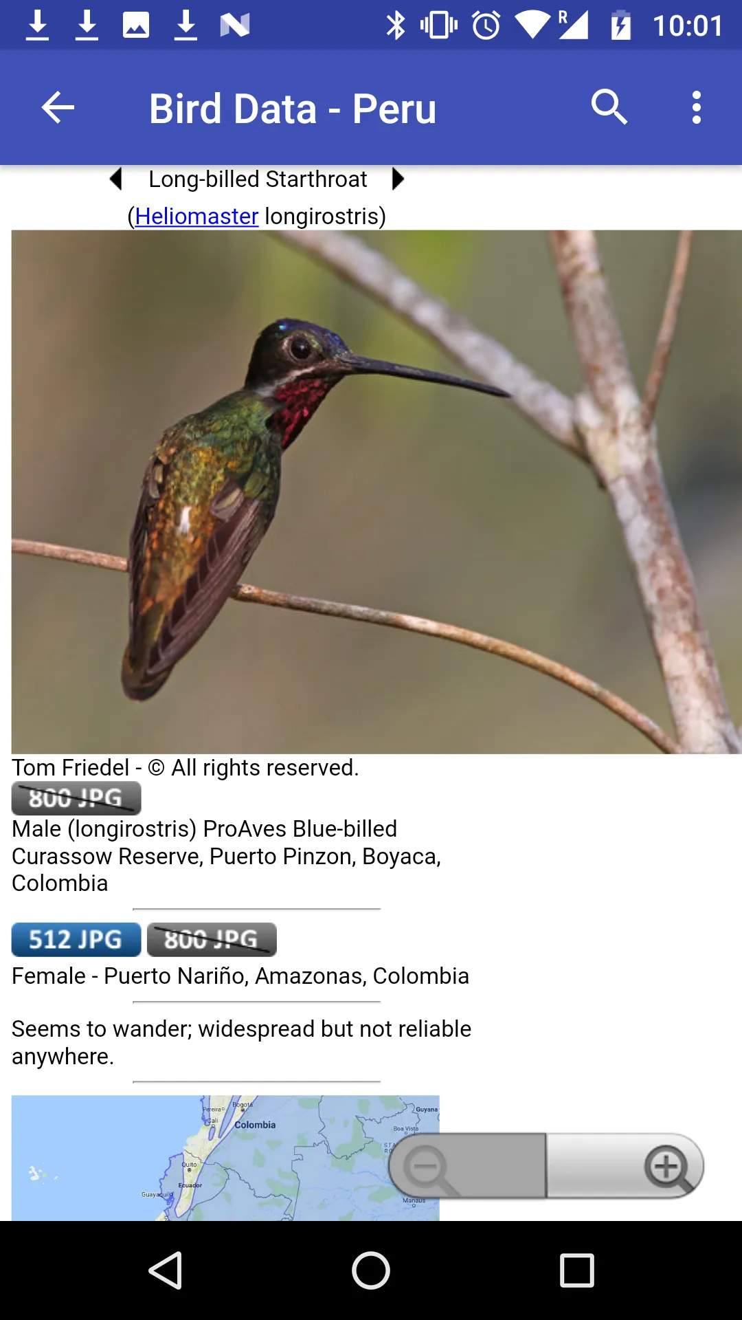 Bird Data - Peru | Indus Appstore | Screenshot