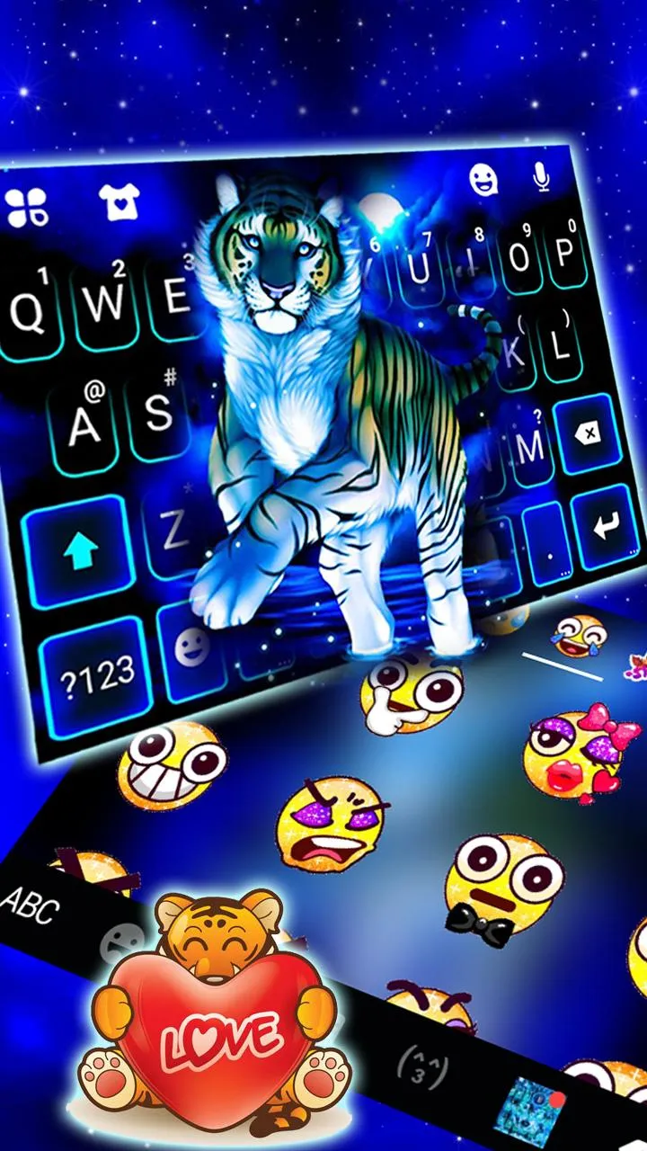 Neon Blue Tiger King Theme | Indus Appstore | Screenshot