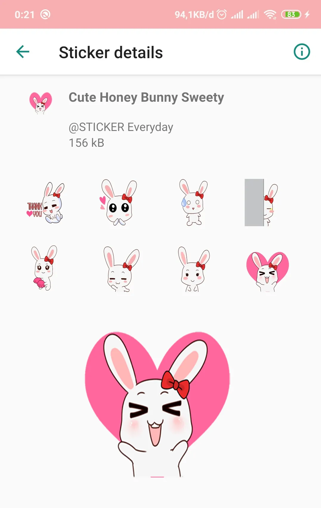 WAStickerApps - Cute Bunny Sti | Indus Appstore | Screenshot