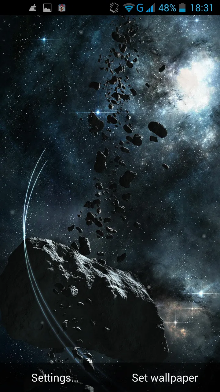 Asteroids Live Wallpaper | Indus Appstore | Screenshot