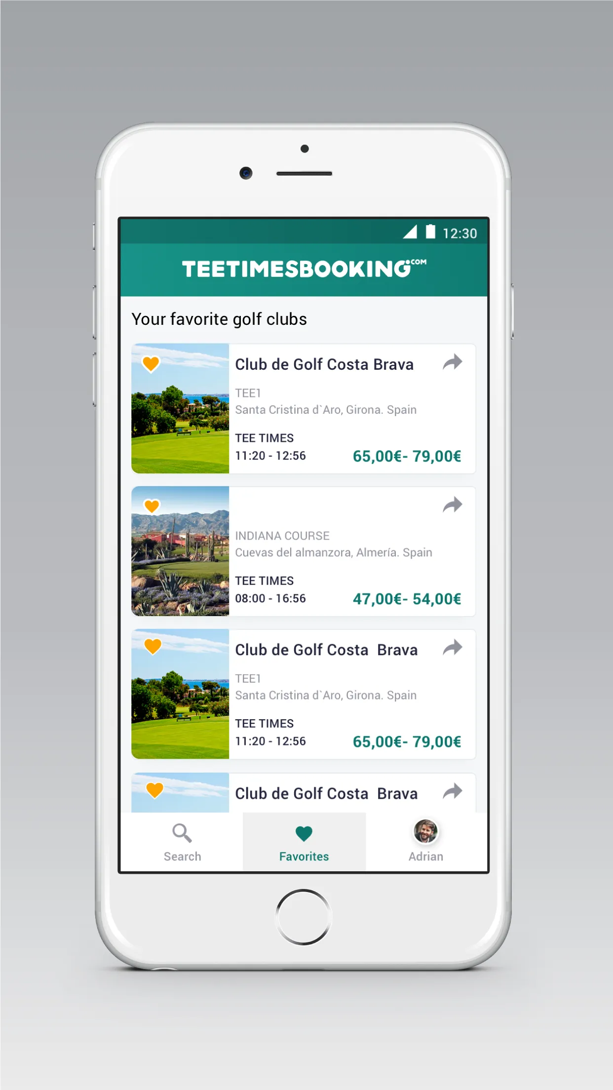 Tee Times Booking - Spain | Indus Appstore | Screenshot