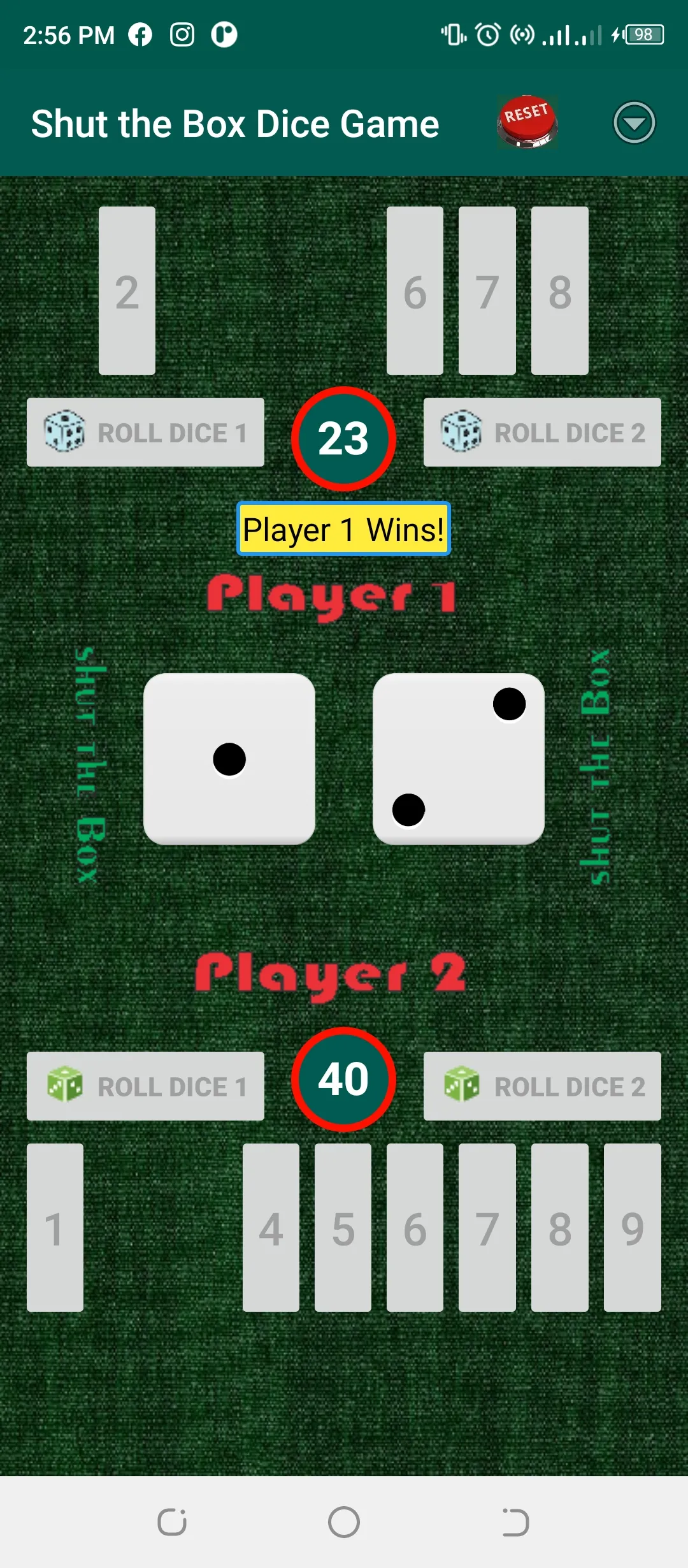 Shut-the-Box Dice Game | Indus Appstore | Screenshot