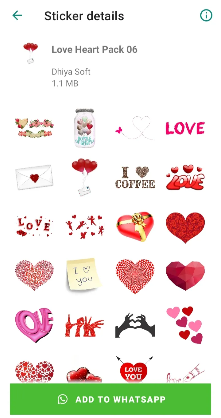 Love Heart Stickers for WA | Indus Appstore | Screenshot