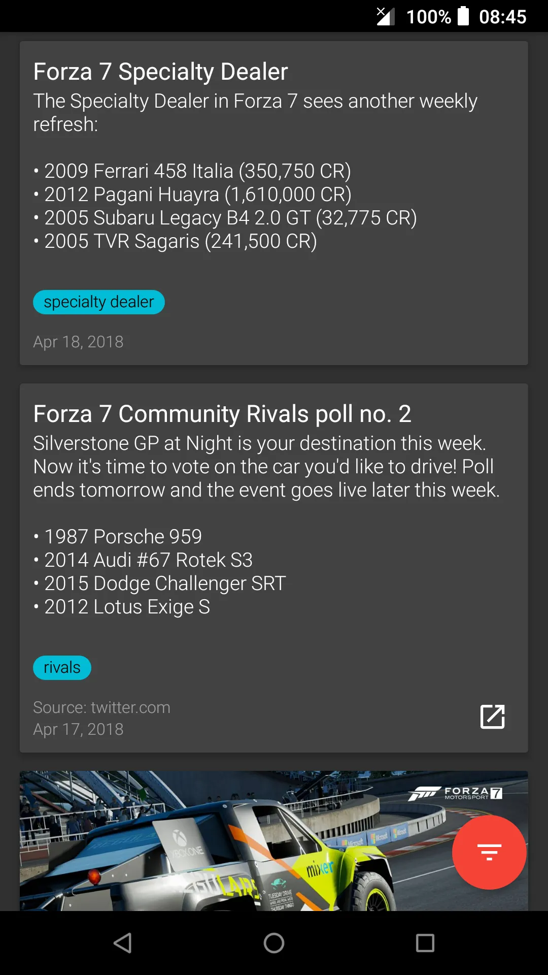 News Center: Forza | Indus Appstore | Screenshot