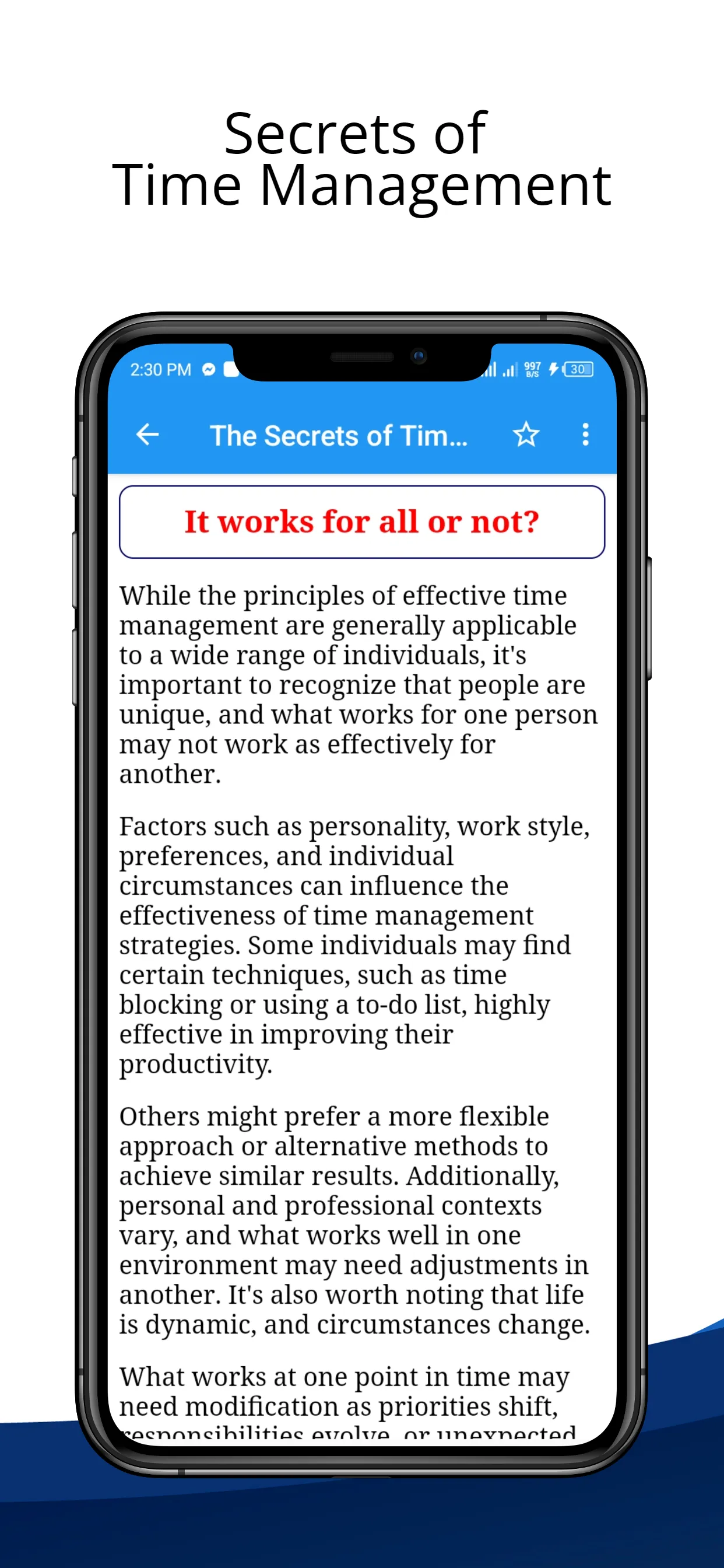 The Secrets of Time Management | Indus Appstore | Screenshot