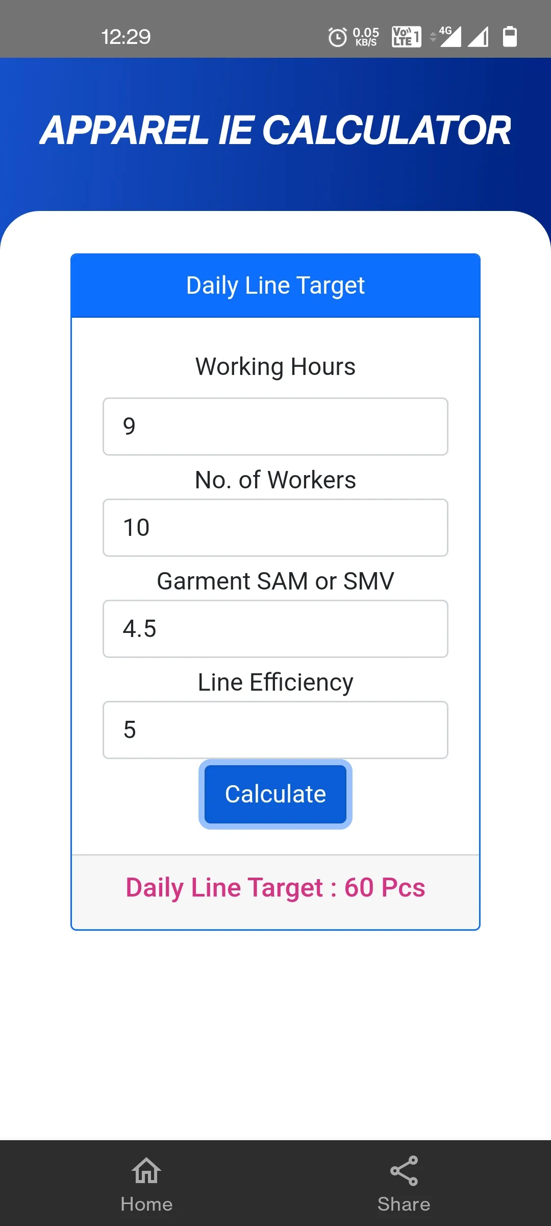 Apparel IE Calculator | Indus Appstore | Screenshot