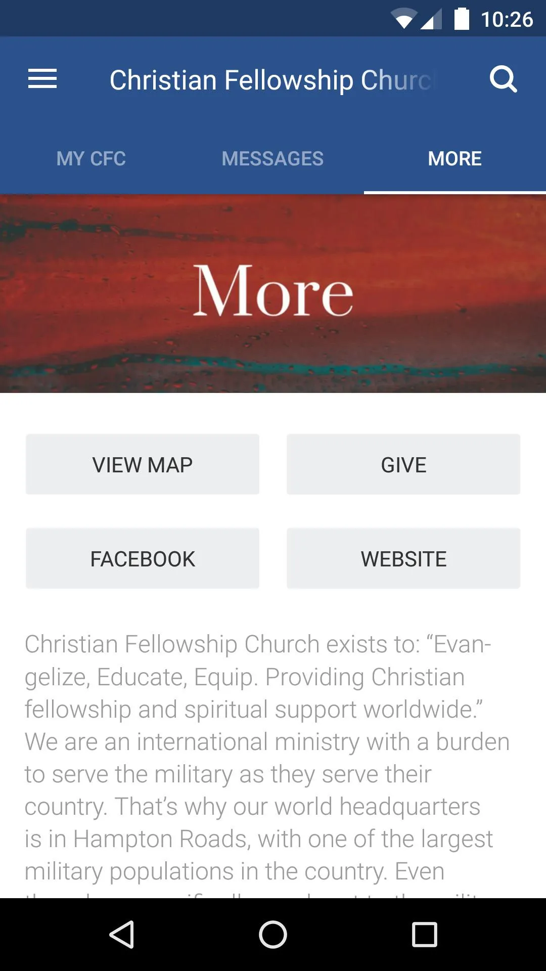 Christian Fellowship Church | Indus Appstore | Screenshot