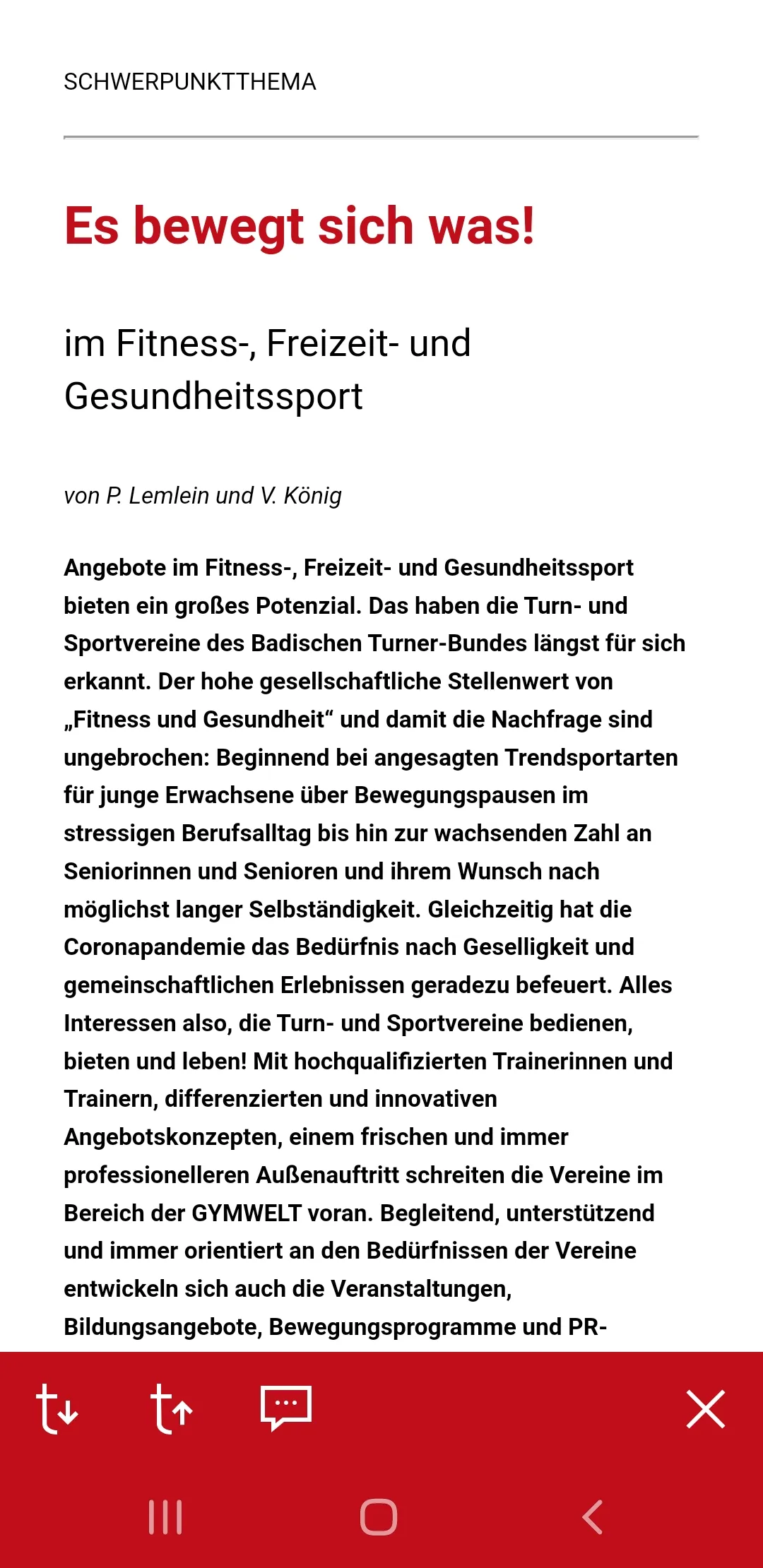 Badische Turnzeitung | Indus Appstore | Screenshot