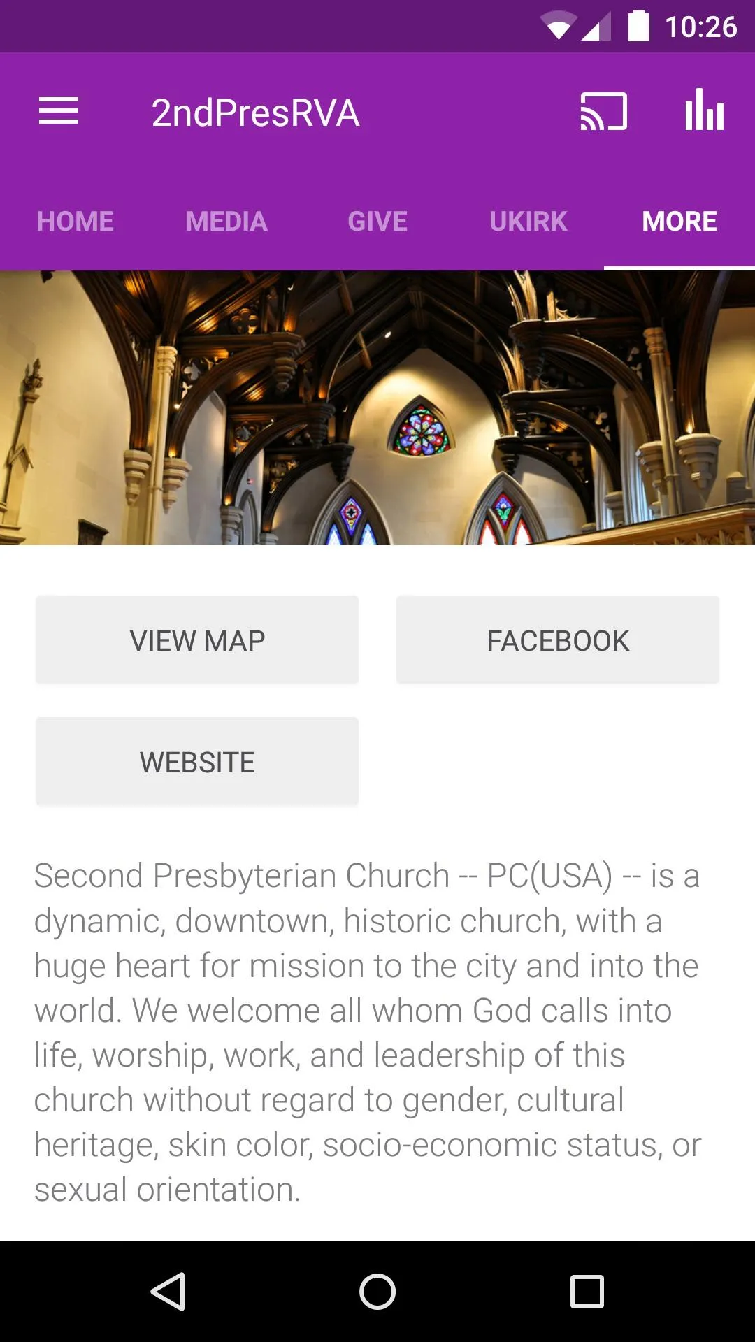 Second Presbyterian Church RVA | Indus Appstore | Screenshot