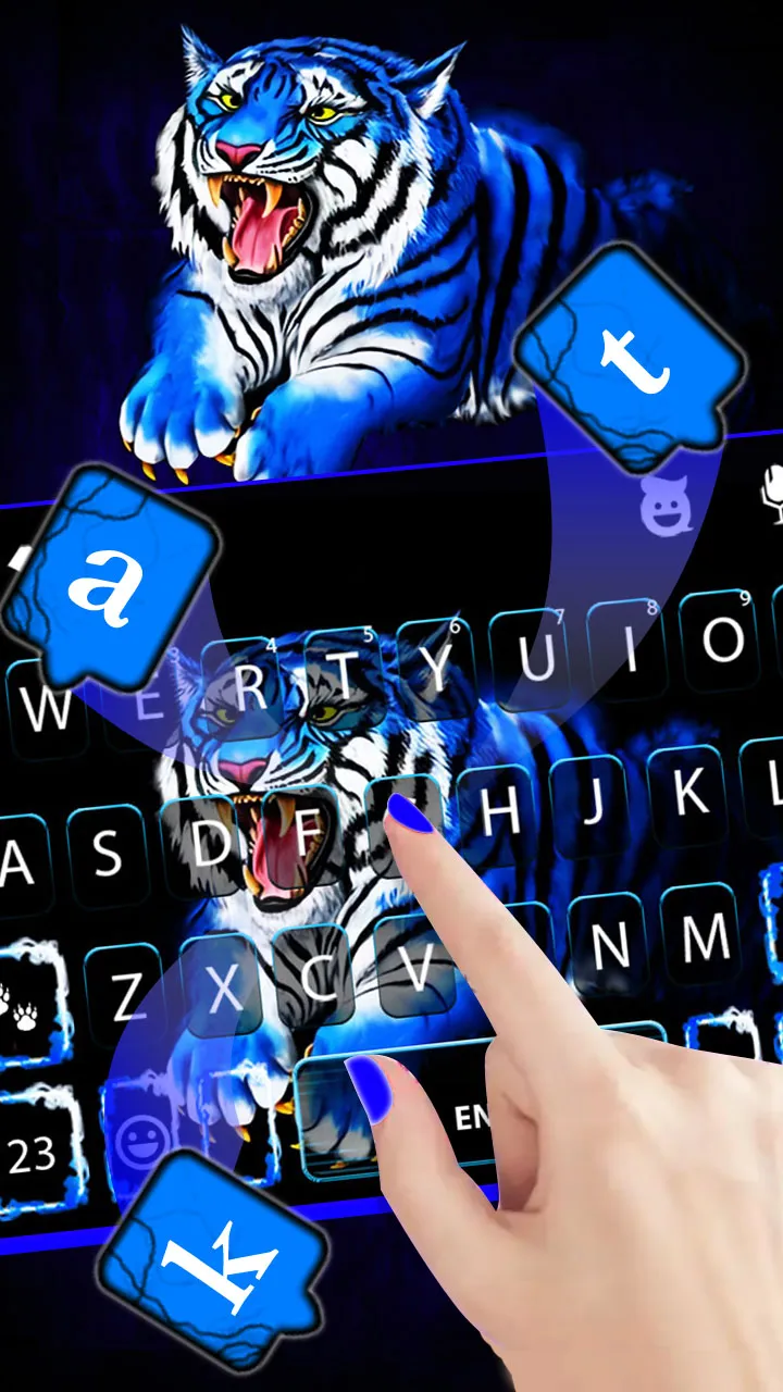 Roaring Neon Tiger Keyboard Ba | Indus Appstore | Screenshot