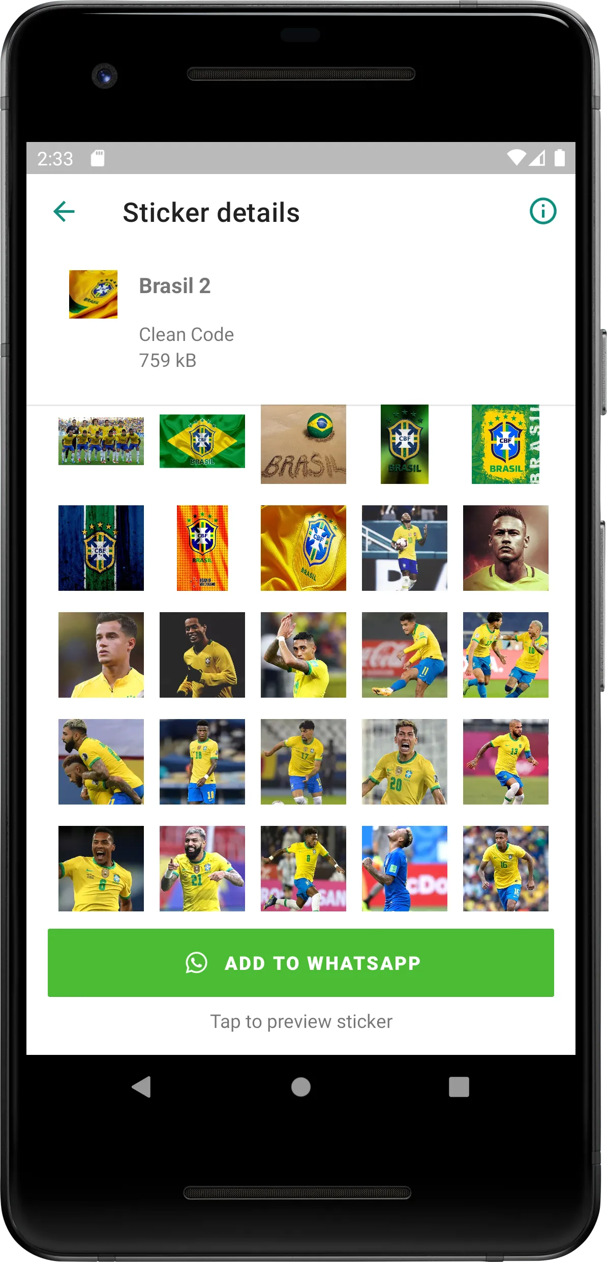 Stickers Brazil Soccer Team | Indus Appstore | Screenshot