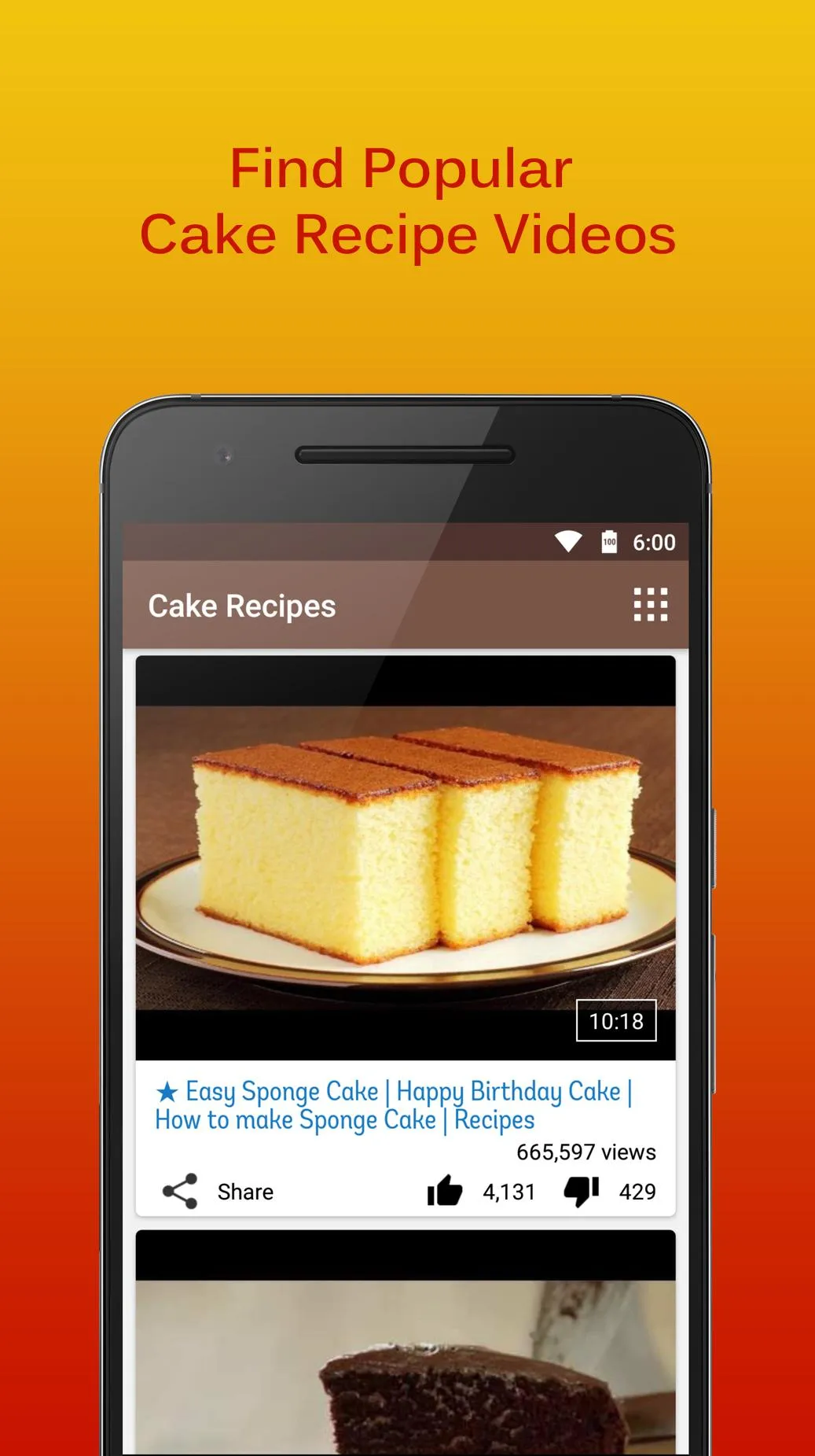 Cake Recipes Videos | Indus Appstore | Screenshot